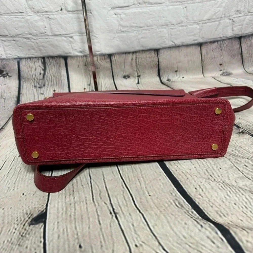 MAIYET Maroon Leather Messenger Bag w/ Gold Hardware Detachable Crossbody Purse - Picture 4 of 14